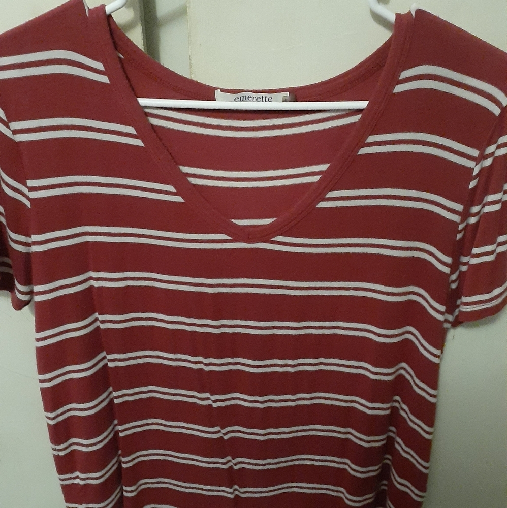 Pink and white striped shirt